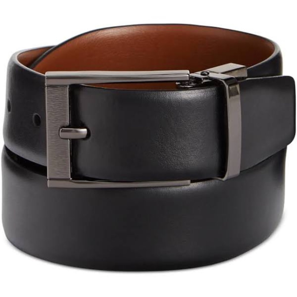 Perry Ellis Etched Buckle Reversible Belt